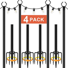 Load image into Gallery viewer, Versatile Metal String Light Poles 10 Ft - Perfect for Indoor and Outdoor Decor