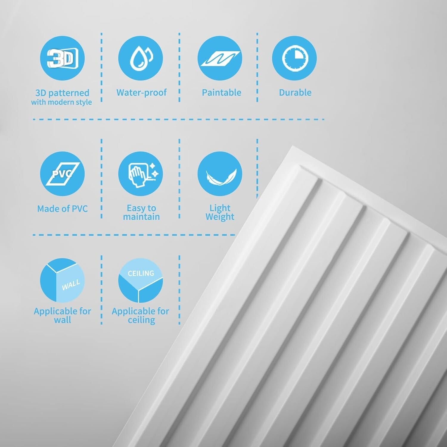 Versatile 24x48in 3D Slat PVC Wall Panels - 12 Packs for Stunning Interiors