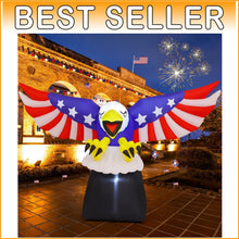 Load image into Gallery viewer, 8.5FT Patriotic Bald Eagle Inflatable with LED for 4th of July Outdoor Decor