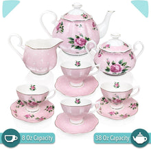 Load image into Gallery viewer, Exquisite Floral China Tea Set - 13-Piece Gift Set for Elegant Tea Times