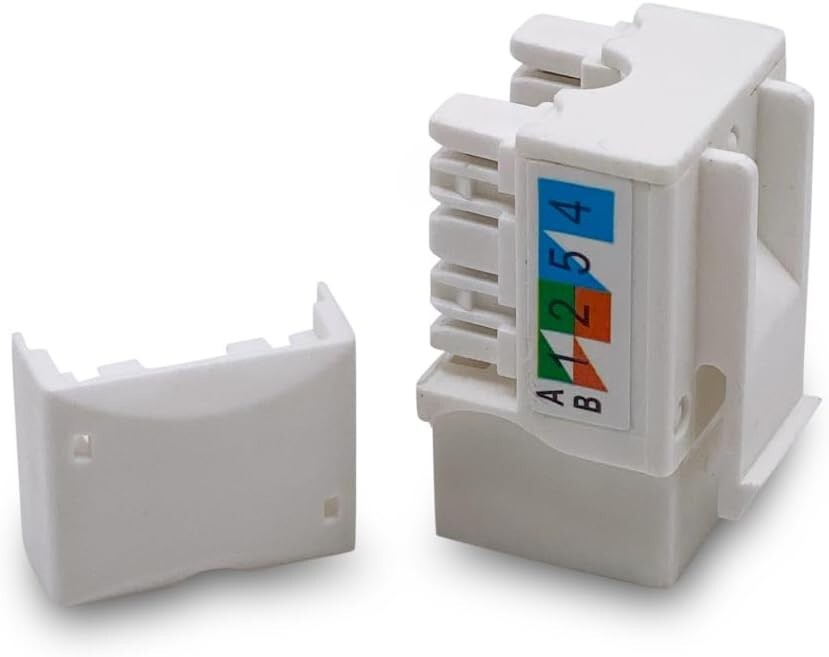 Durable 100-Pack Cat6 Keystone Jacks - Gold-Plated RJ45 Ethernet Wall Jacks