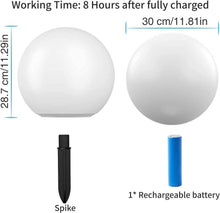 Load image into Gallery viewer, IP67 Waterproof 12-Inch LED Solar Globe Lamp for Garden and Patio Lighting