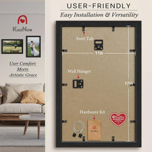 Load image into Gallery viewer, Versatile 11x17 Wooden Frames - Textured Black, Vertical &amp; Horizontal Display