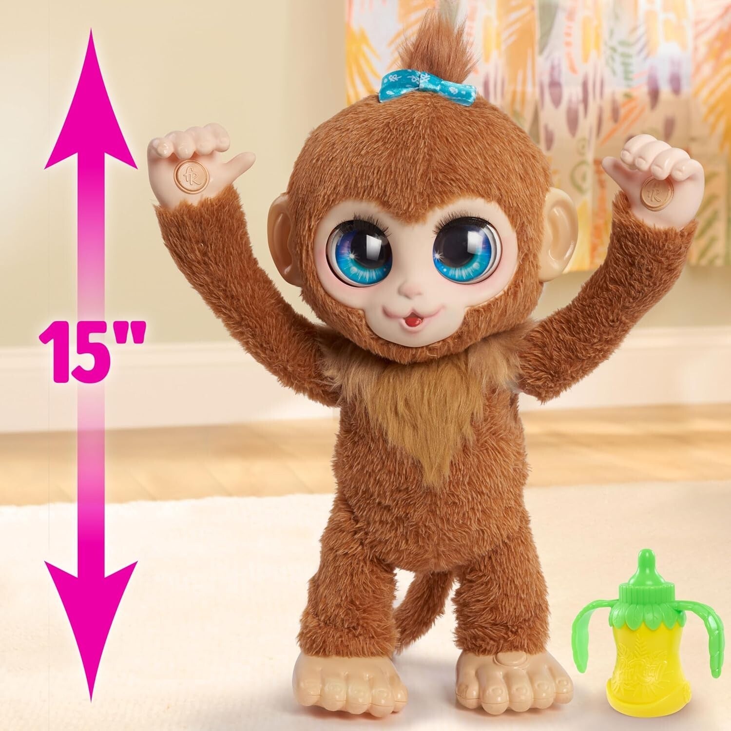 flipping furReal Peanut Monkey - 15-inch Interactive Plush for Imaginative Play