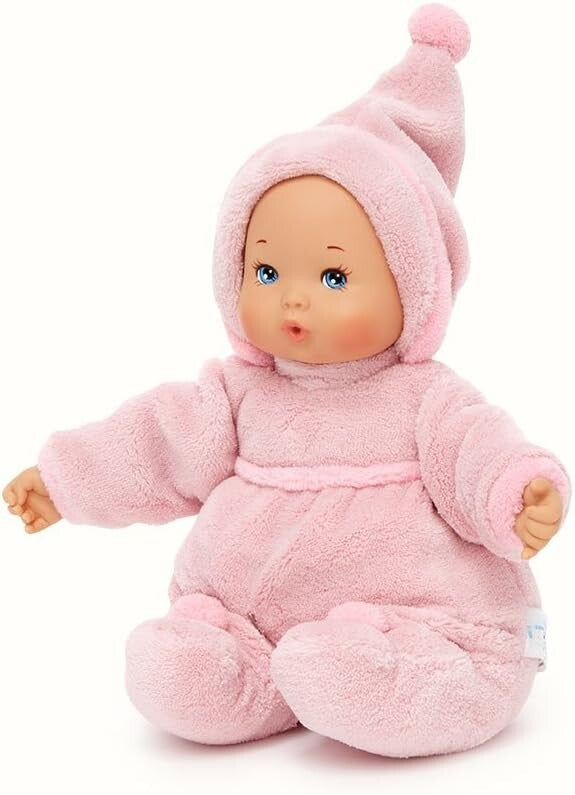 Light Skin Tone 12-Inch Baby Doll in Snuggly Pink Sleeper - Perfect Gift