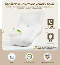 Load image into Gallery viewer, Adjustable Cervical Memory Foam Pillow for Neck Pain Relief &amp; Cooling Comfort