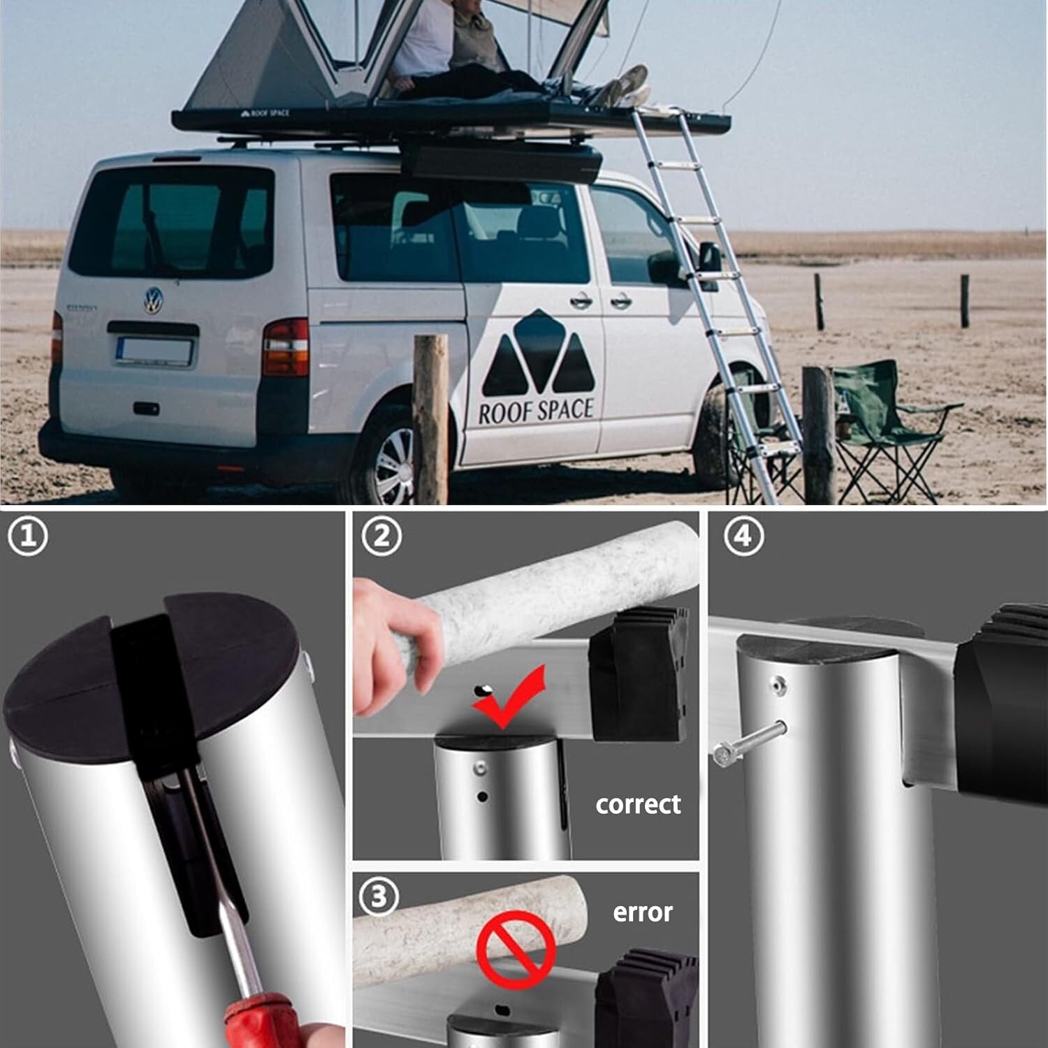 Premium Aluminum Telescoping Extension Ladder - 20FT, 330lbs Capacity, EN131