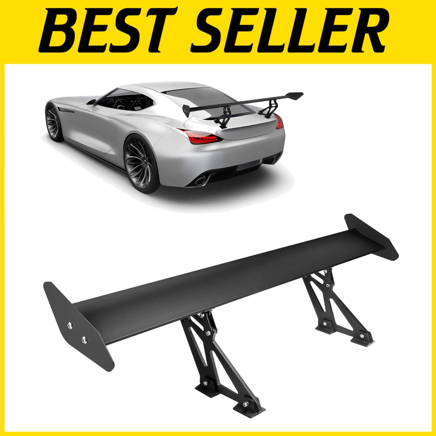 Aluminum Universal Rear Wing - Lightweight, Aerodynamic & Adjustable 43.3 Inch
