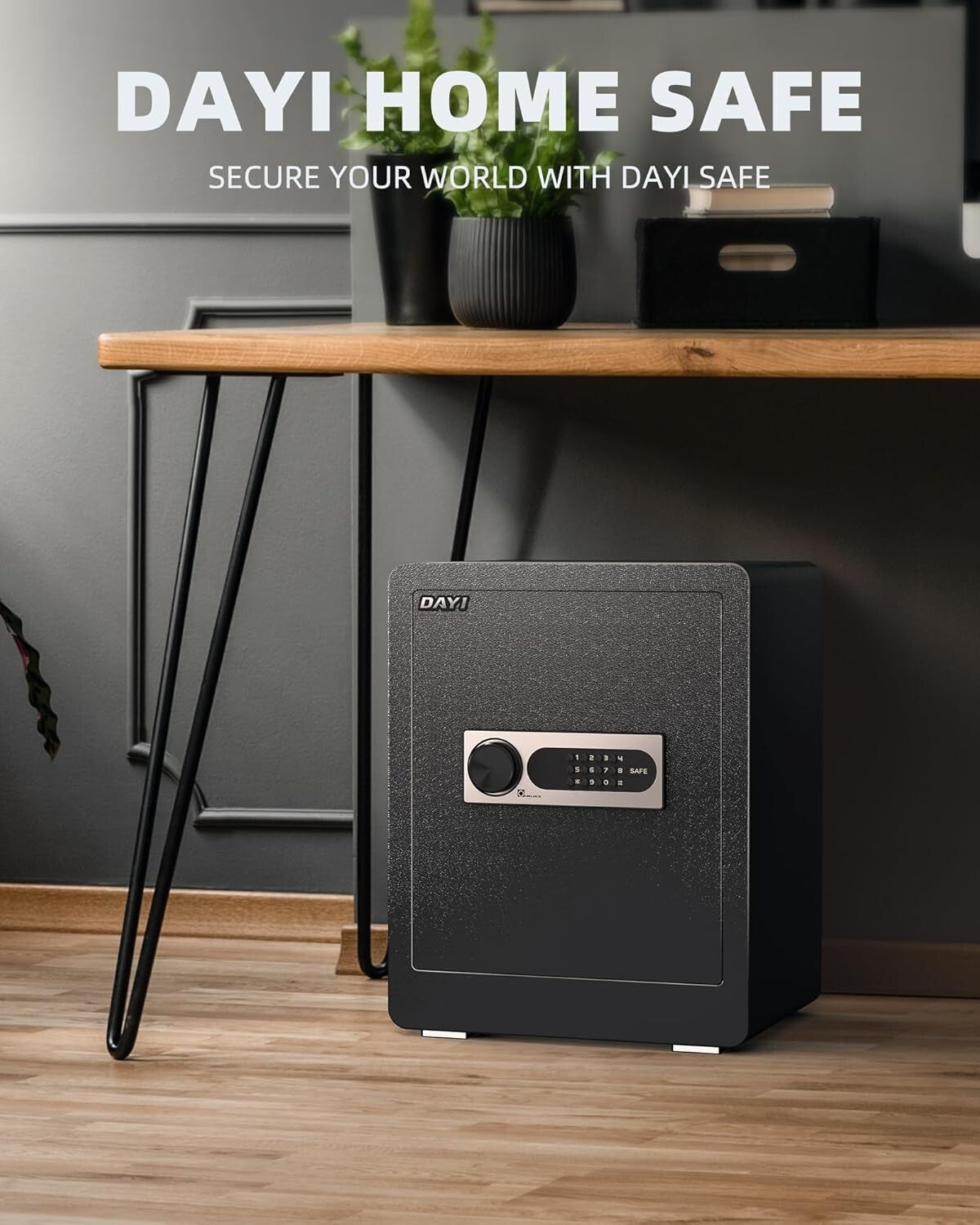 Alloy Steel Safe Box - 2.0 Cu Ft with Fireproof Bag & Dual Alarm Security