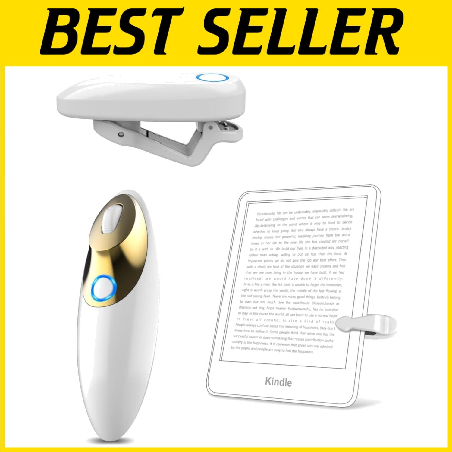 Ergonomic Remote Control Page Turner for Kindle, iPad & TikTok Browsing - White