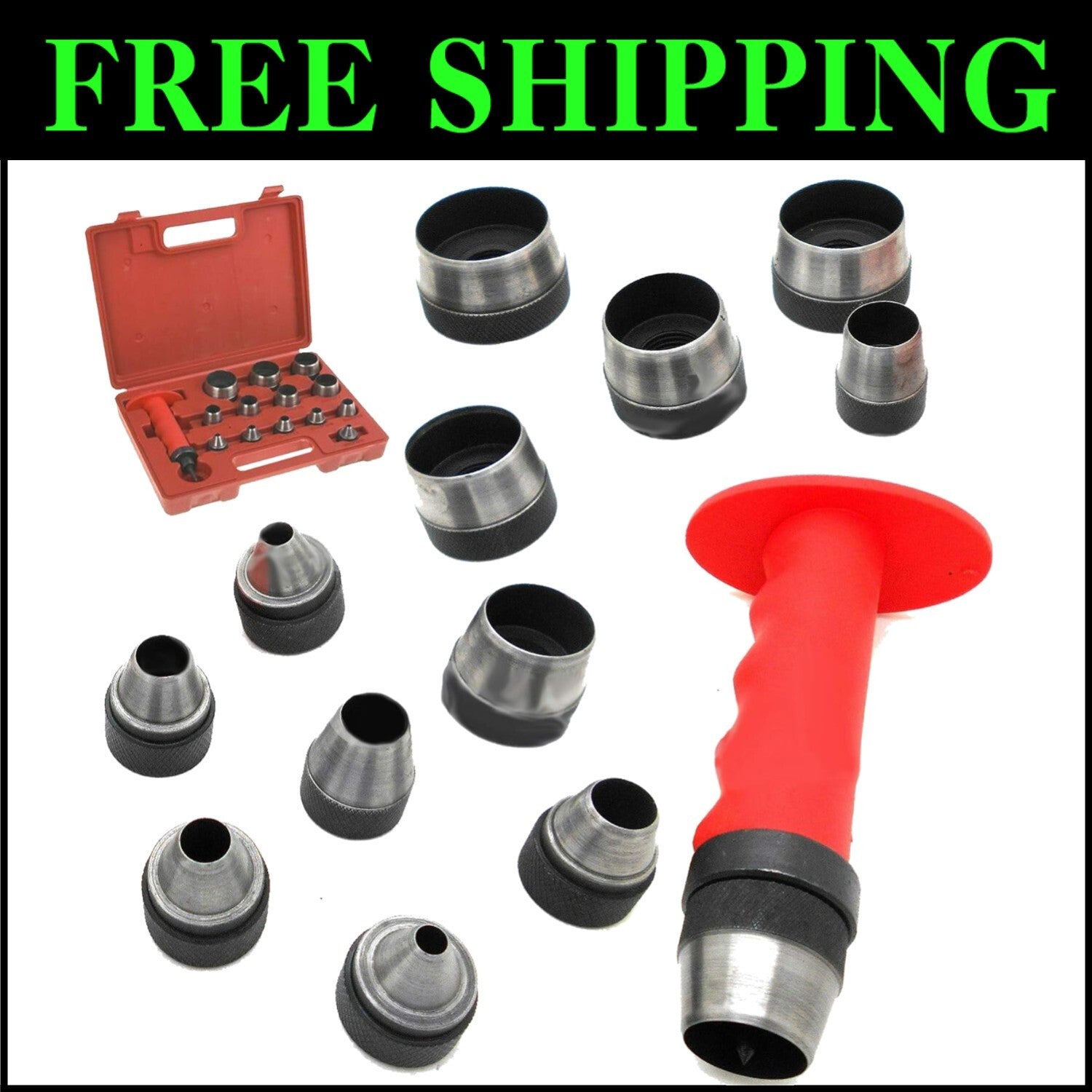 14-Piece Hollow Hole Punch Set – Precision Tool for Leather & Plastic Projects