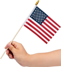 Load image into Gallery viewer, 200 Pack Mini American Flags on Stick - 4x6 Inch for Patriotic Celebrations