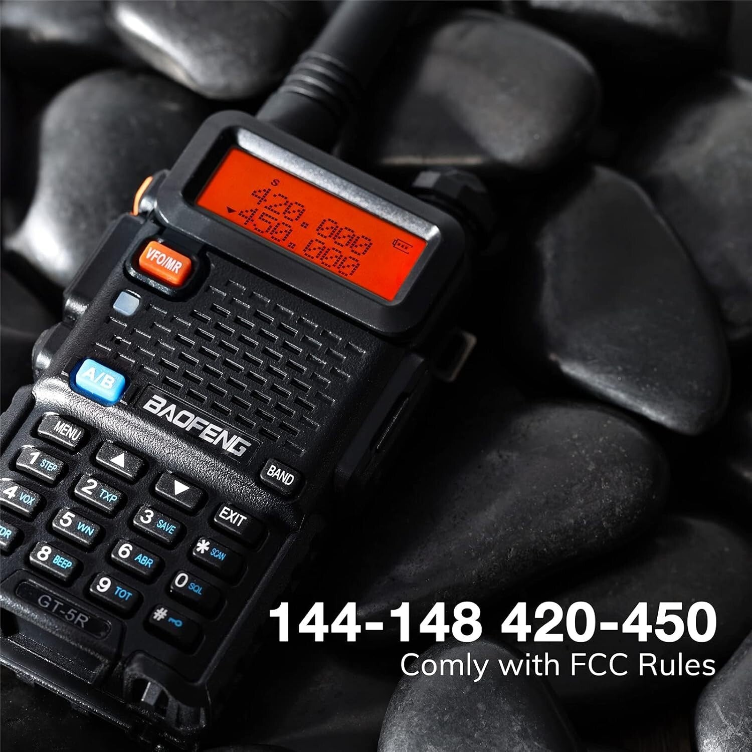 6 Pack GT-5R FCC Compliant Dual Band Ham Radio Walkie Talkies - Long Range