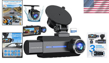Load image into Gallery viewer, Advanced 2.5K Triple Car Dash Cam with IR Night Vision &amp; 24Hr Parking Guard
