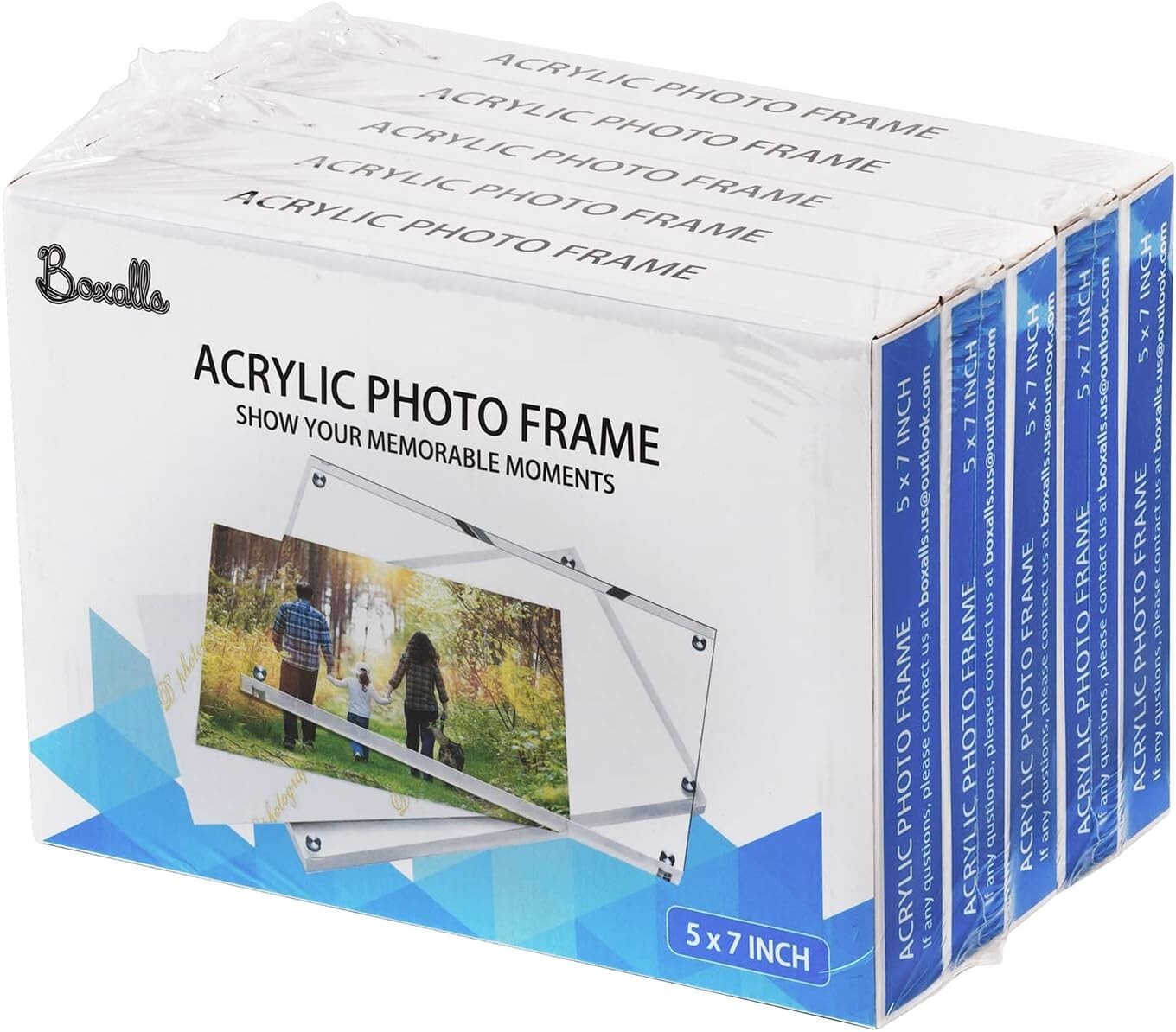 Clear Acrylic Picture Frame Set - 5x7 Double-Sided Frames for Any Occasion