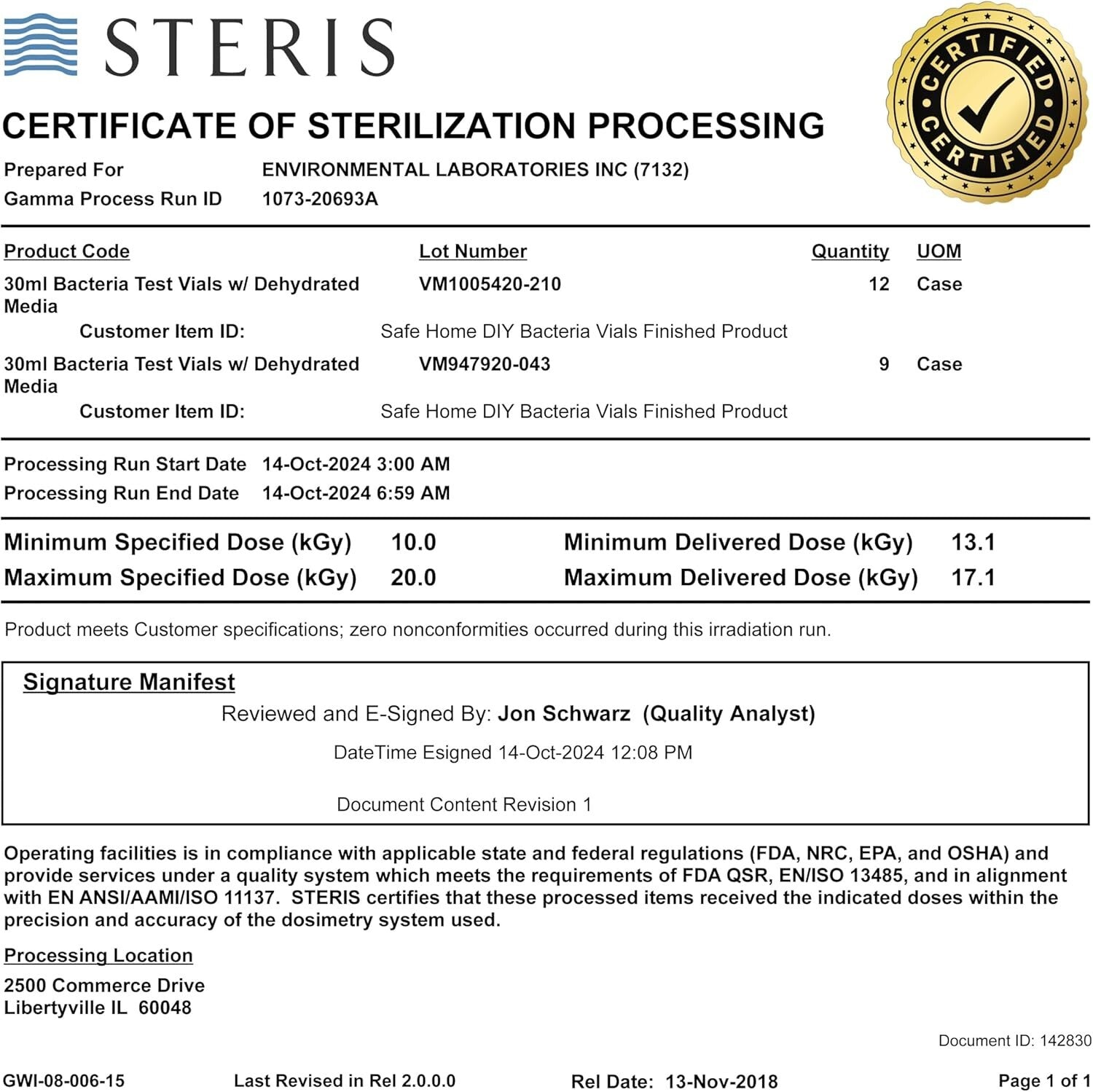4 Pack Bacteria Test Kit - Easy Home Testing for Clean Water - Eco-Friendly