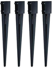 Load image into Gallery viewer, Durable Black Powder Coated Fence Post Anchor Ground Spike 36x4 Inches, 4-Pack