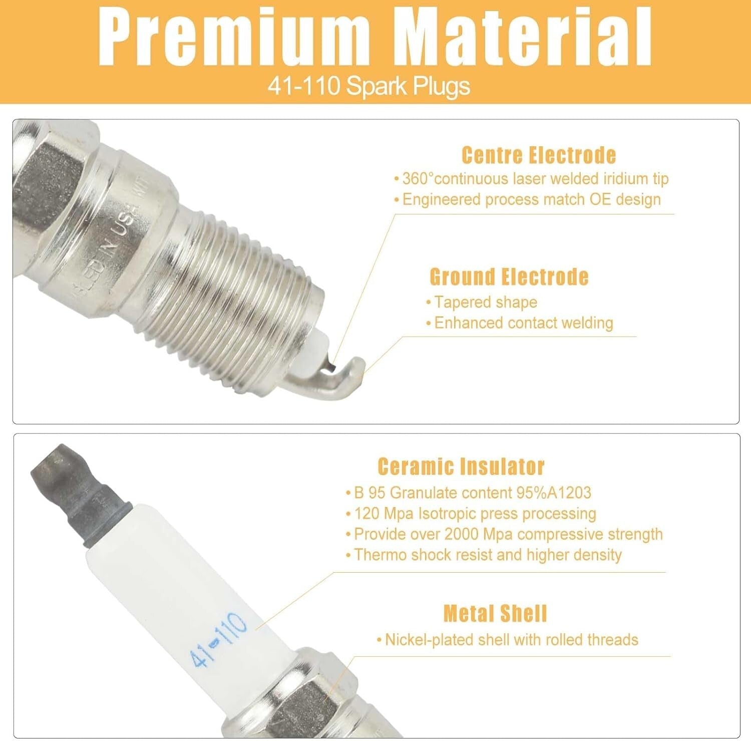 High-Performance Iridium Spark Plugs & Wires for Chevy LS V8 Trucks - Pack of 8