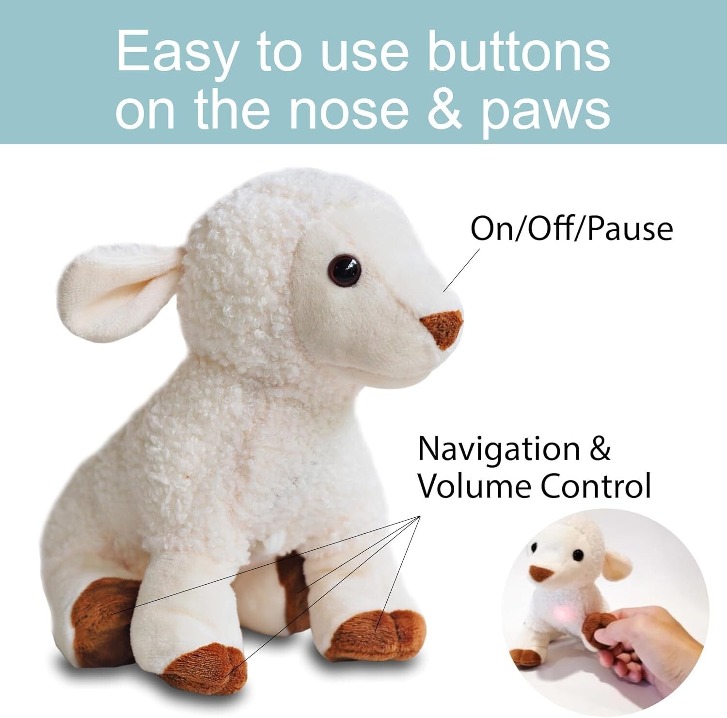 Huggable Singing Lamb Plush Toy with Bible Stories & Songs – Ideal Gift for Kids