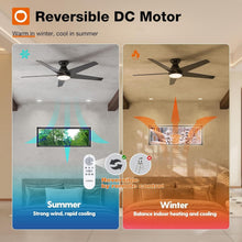 Load image into Gallery viewer, Whisper-Quiet 52-Inch Black Ceiling Fan with Remote and Adjustable Light Feature