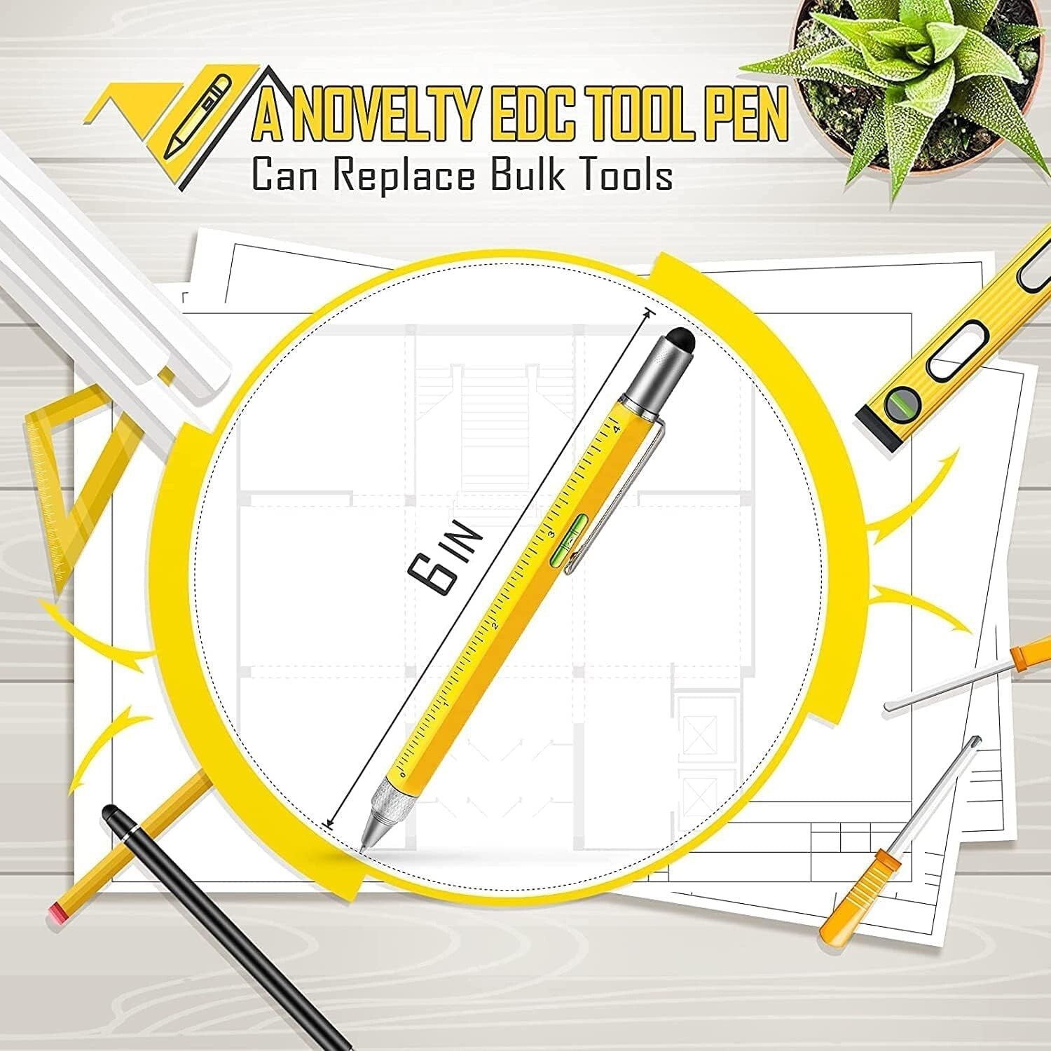 Heavy-Duty Multitool Pen Set: Stylish Gadget for Engineers, Carpenters, & DIYers