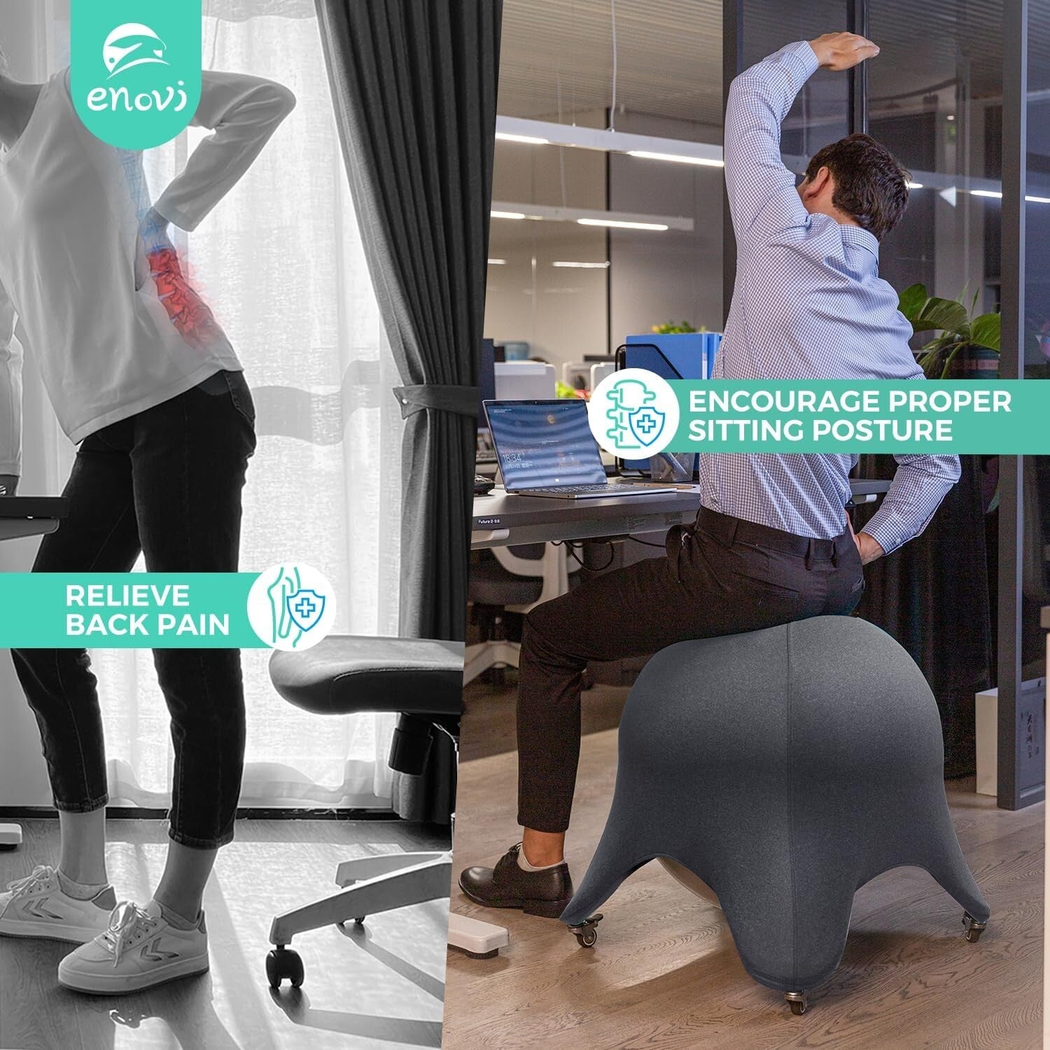 Quality Alloy Steel Yoga Ball Chair - 400 lbs Max. - Ergonomic Comfort Redefined