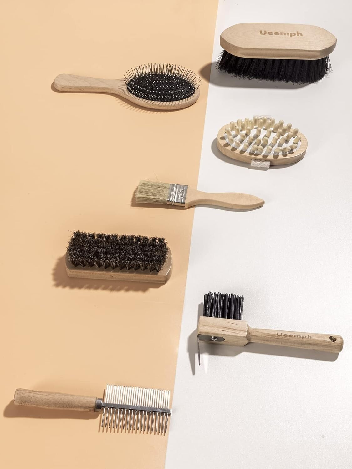 Durable Horse Grooming Set with Brushes, Gloves & Storage Tote - Black Edition