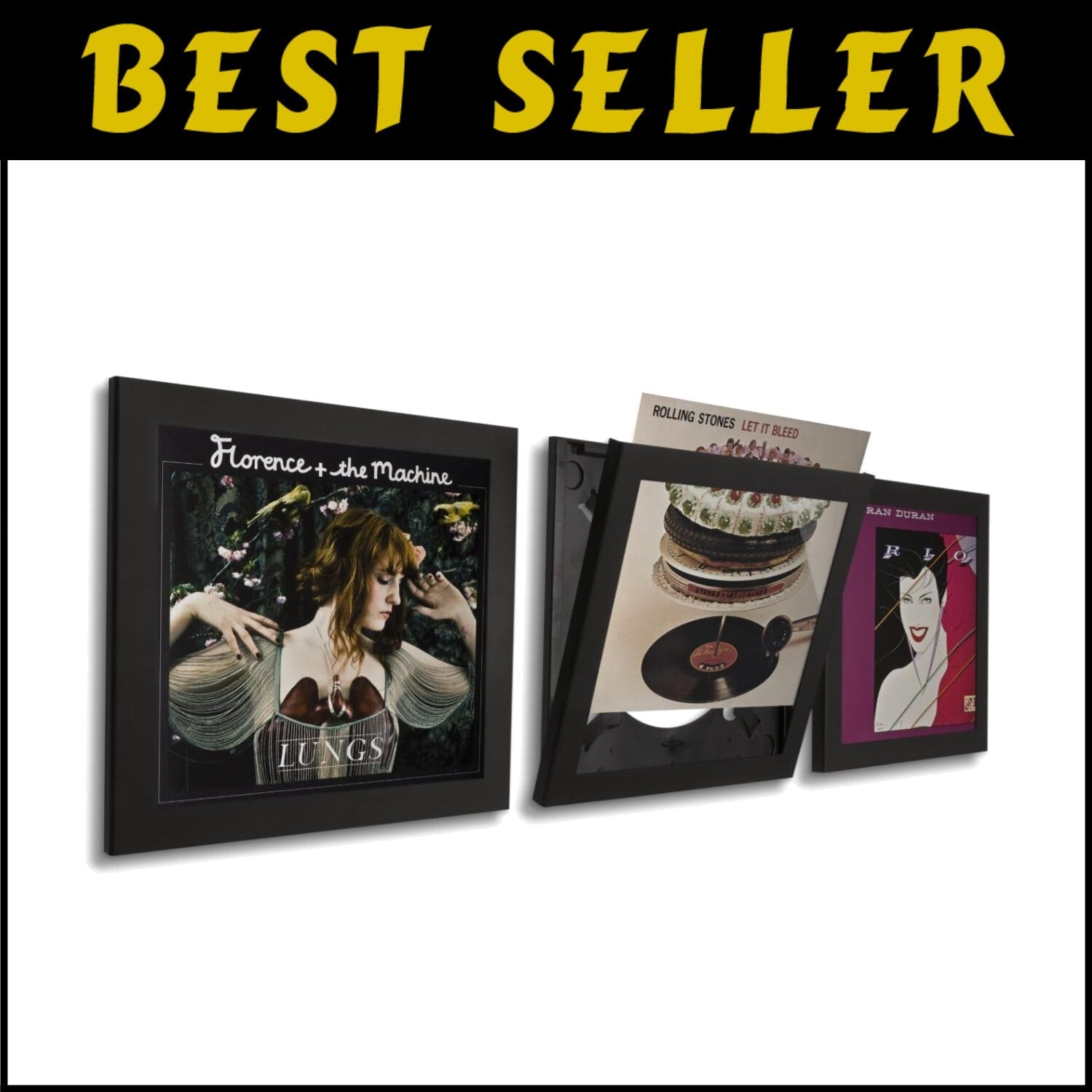 Durable Acrylic Record Frames - 3 Pack with Simple Installation & UV Block