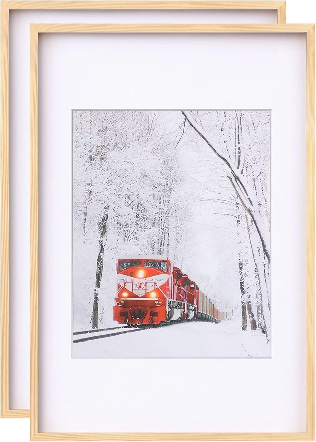 Durable Natural Wood Poster Frame Set, Shatterproof 24x36 for Cherished Moments