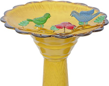 Load image into Gallery viewer, Weather-Resistant 17" Vintage Metal Bird Bath with Sturdy Stand - Outdoor Charm
