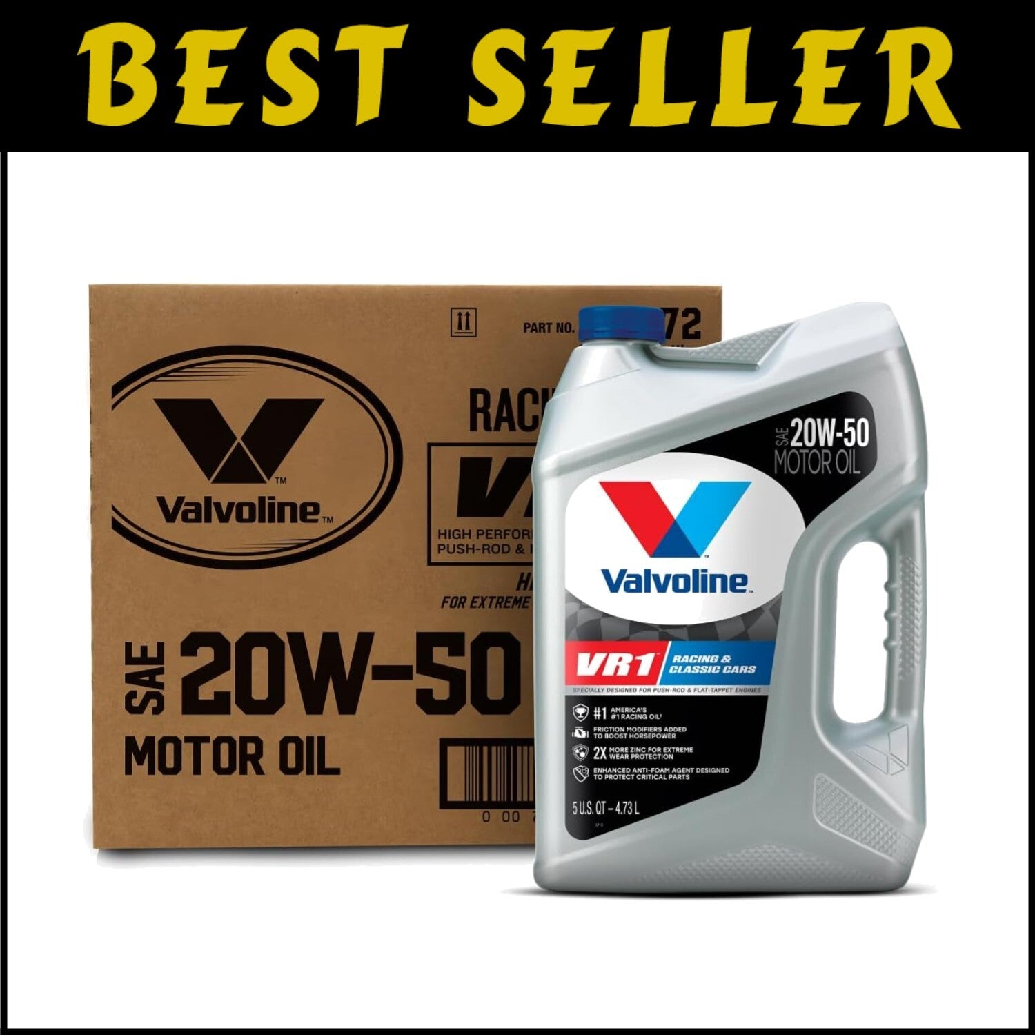 America's #1 Racing Motor Oil 20W-50 - 15 QT Total for Extreme Protection