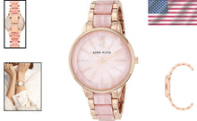 Load image into Gallery viewer, Luxury Women's Bracelet Watch in Rose Gold &amp; Pink Resin - 100 ft Water Resistant