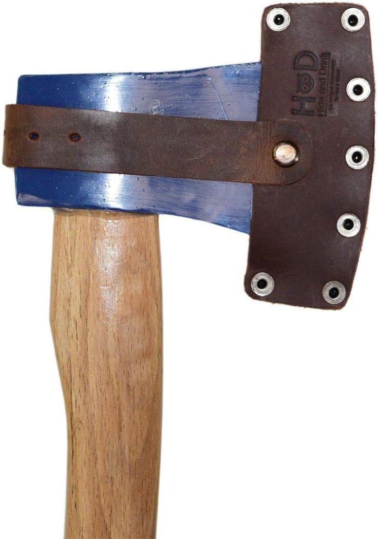 Handmade Full Grain Leather Hatchet Sheath with Adjustable Strap - Rustic Charm