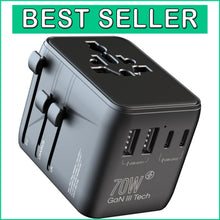 Load image into Gallery viewer, Universal 70W Travel Adapter with EU/UK/US/AU Compatibility - Compact Design