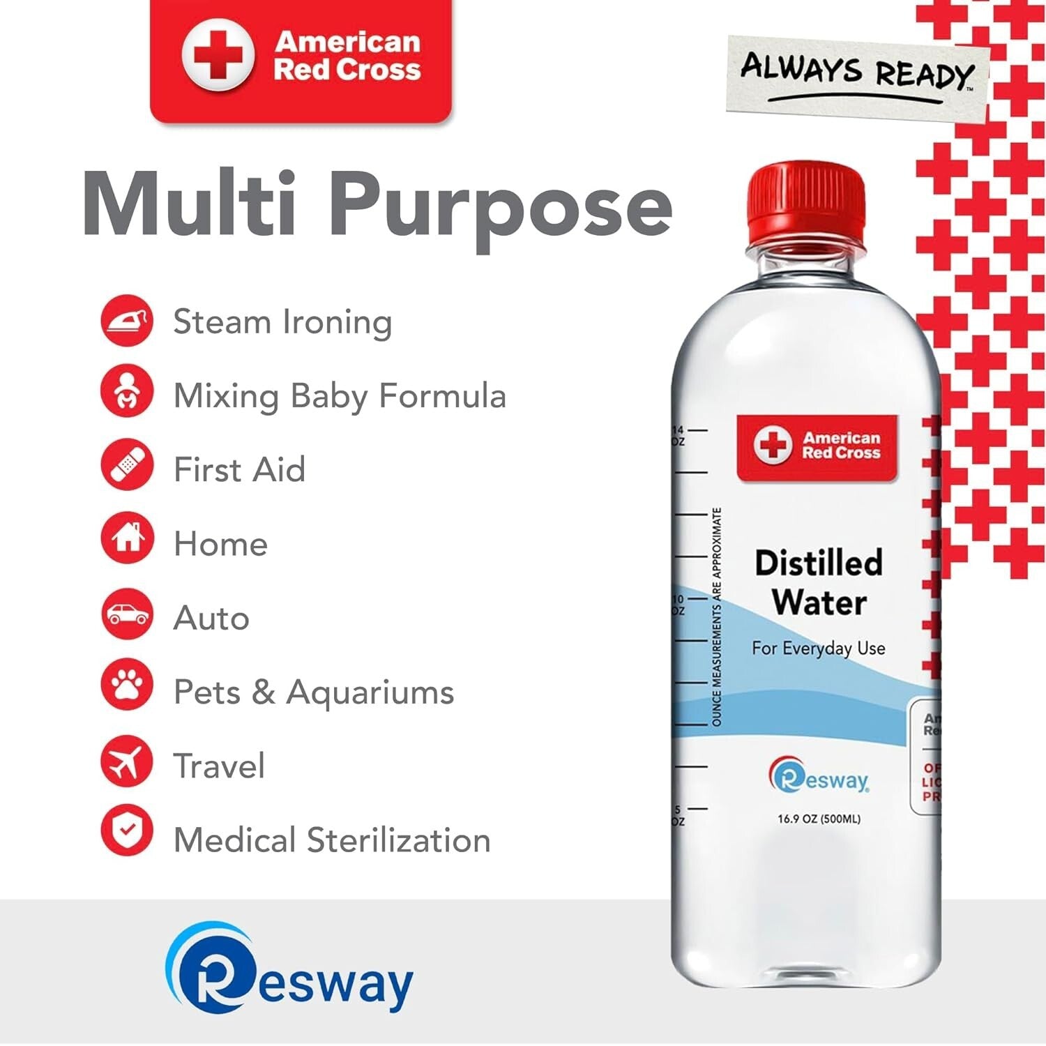 16.9 fl. oz American Red Cross Purified Distilled Water - Safe for Baby Formula