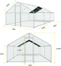 Load image into Gallery viewer, Easy Assembly 10x20FT Metal Poultry Cage with Waterproof Cover for Outdoor Use
