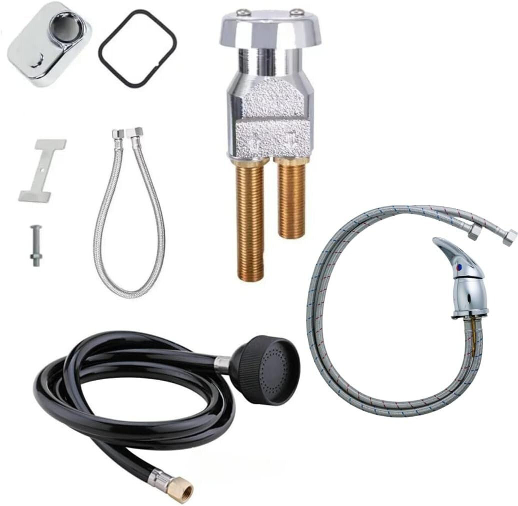 Premium Chrome Shampoo Sink Faucet with High-Arc Gooseneck & Sprayer Included