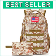 Load image into Gallery viewer, Lightweight Camo Backpack with MOLLE System and USB Charging - Perfect for Teens