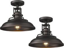 Load image into Gallery viewer, Vintage Industrial Semi Flush Mount Light Fixture - 12'' Ceiling Light