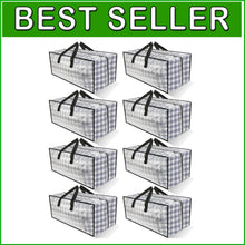 Load image into Gallery viewer, Heavy-Duty Zippered Moving Bags - 2 Pack Clear Totes for Efficient Organization