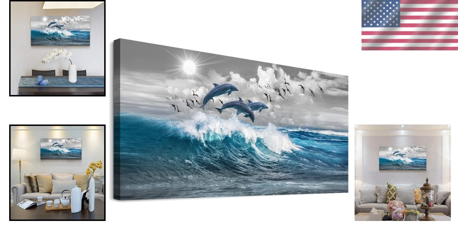 Elegant 40'' x 20'' Blue Sea Canvas Art - Perfect Wall Décor for Home or Office