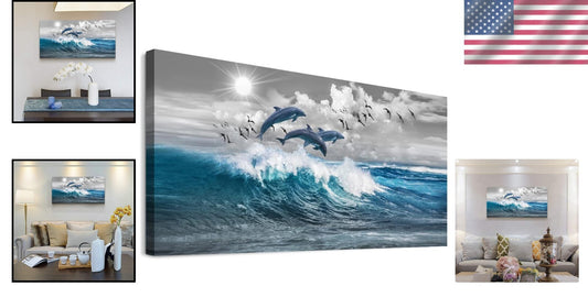 Elegant 40'' x 20'' Blue Sea Canvas Art - Perfect Wall Décor for Home or Office
