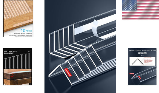 Clear PVC Corner Guards - 12PCS Self-Adhesive Wall Protectors for Child Safety