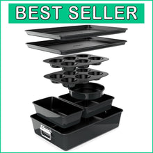 Load image into Gallery viewer, Versatile Stackable Bakeware Set - Includes Muffin, Cake, and Cookie Pans
