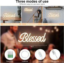 Load image into Gallery viewer, USB Powered Blessed Neon Light - Beautiful Wall Decor with Adjustable Brightness