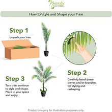 Load image into Gallery viewer, Stunning 4ft Golden Cane Palm Synthetic Tree for Home &amp; Office Decor