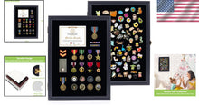 Load image into Gallery viewer, Elegant 19x14 Acrylic Pin Display Case with Lock for Military Medals &amp; Badges