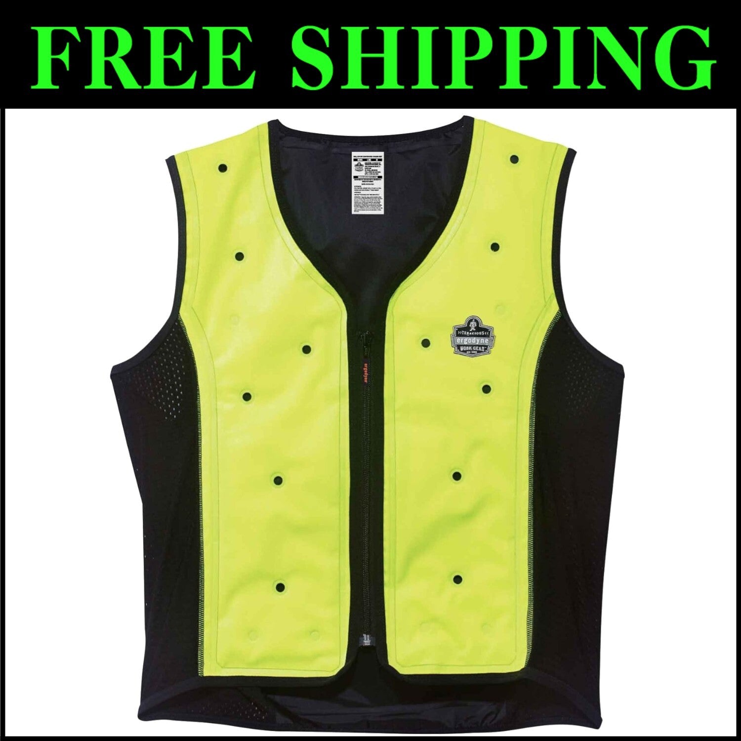 Durable Zipper Closure Cooling Vest - Evaporative Comfort for Active Lifestyles
