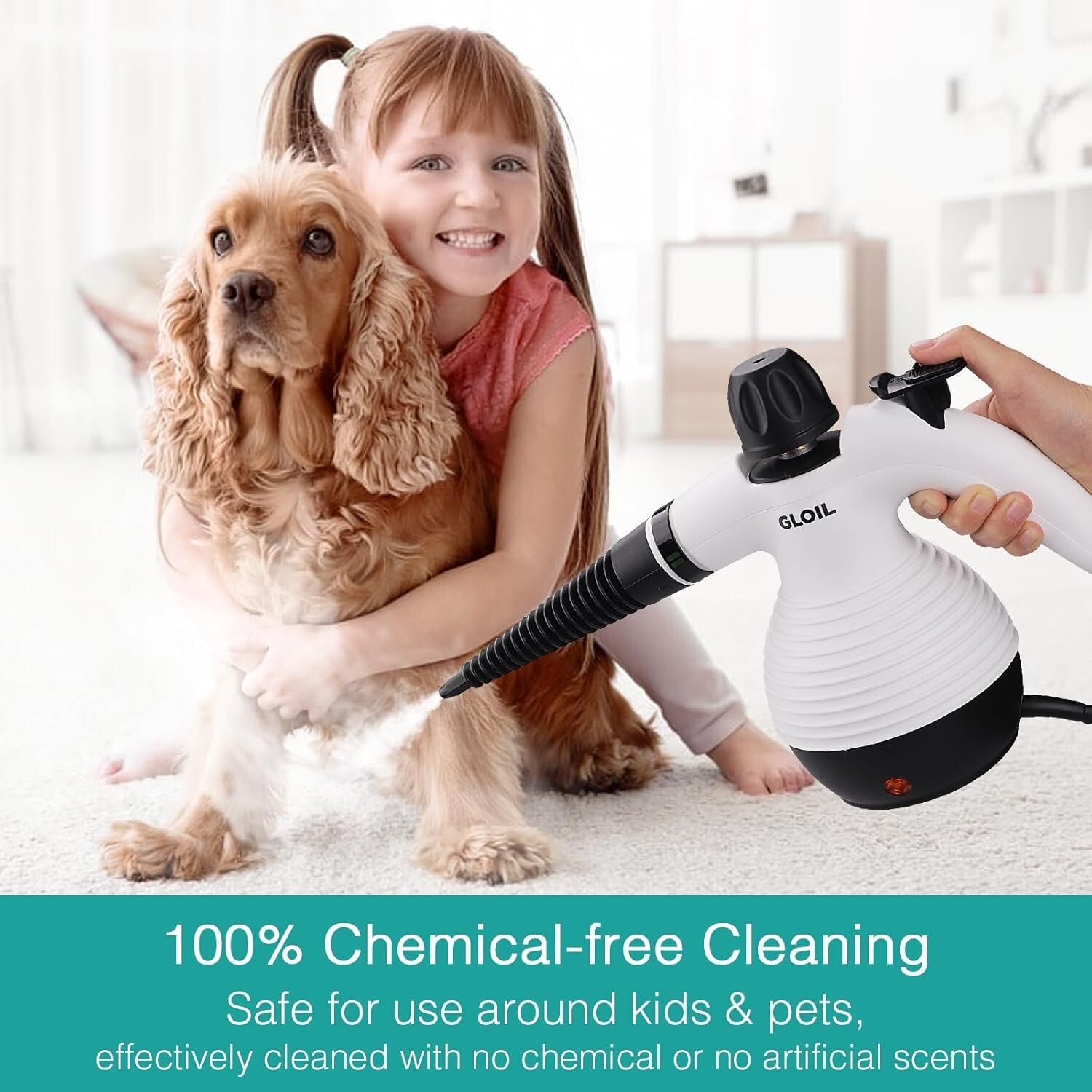1050W Portable Steam Cleaner - Natural Cleaning with Safety Lock & Accessories