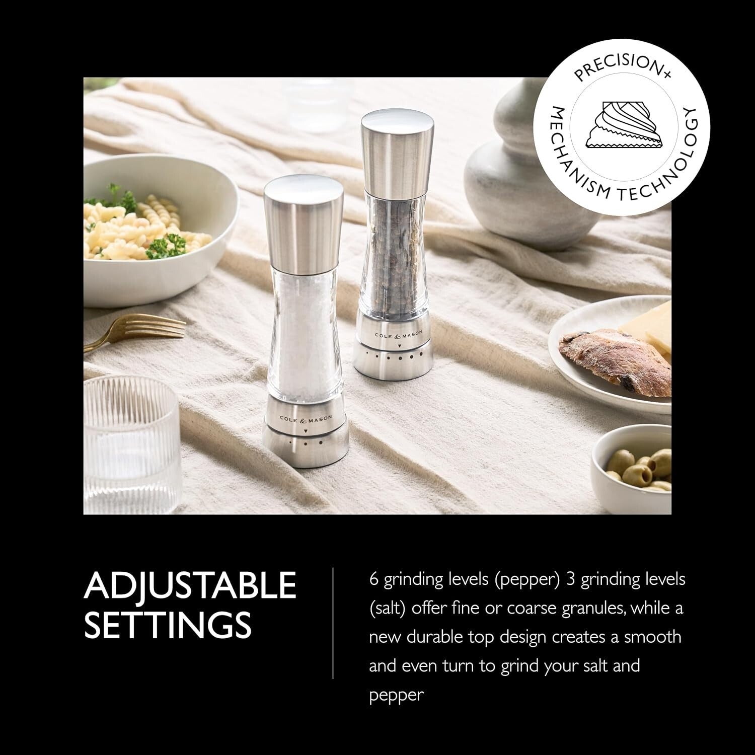 Chic Stainless Steel and Acrylic Spice Mills - Elevate Your Culinary Experience